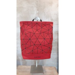 ''tiles'' backpack  dark red